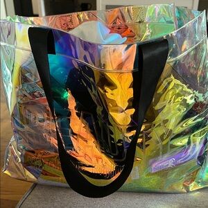 An entire bag full of makeup.